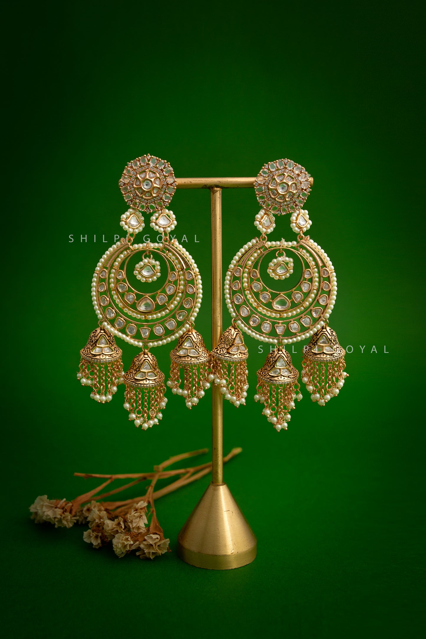 Polki chandbali earring