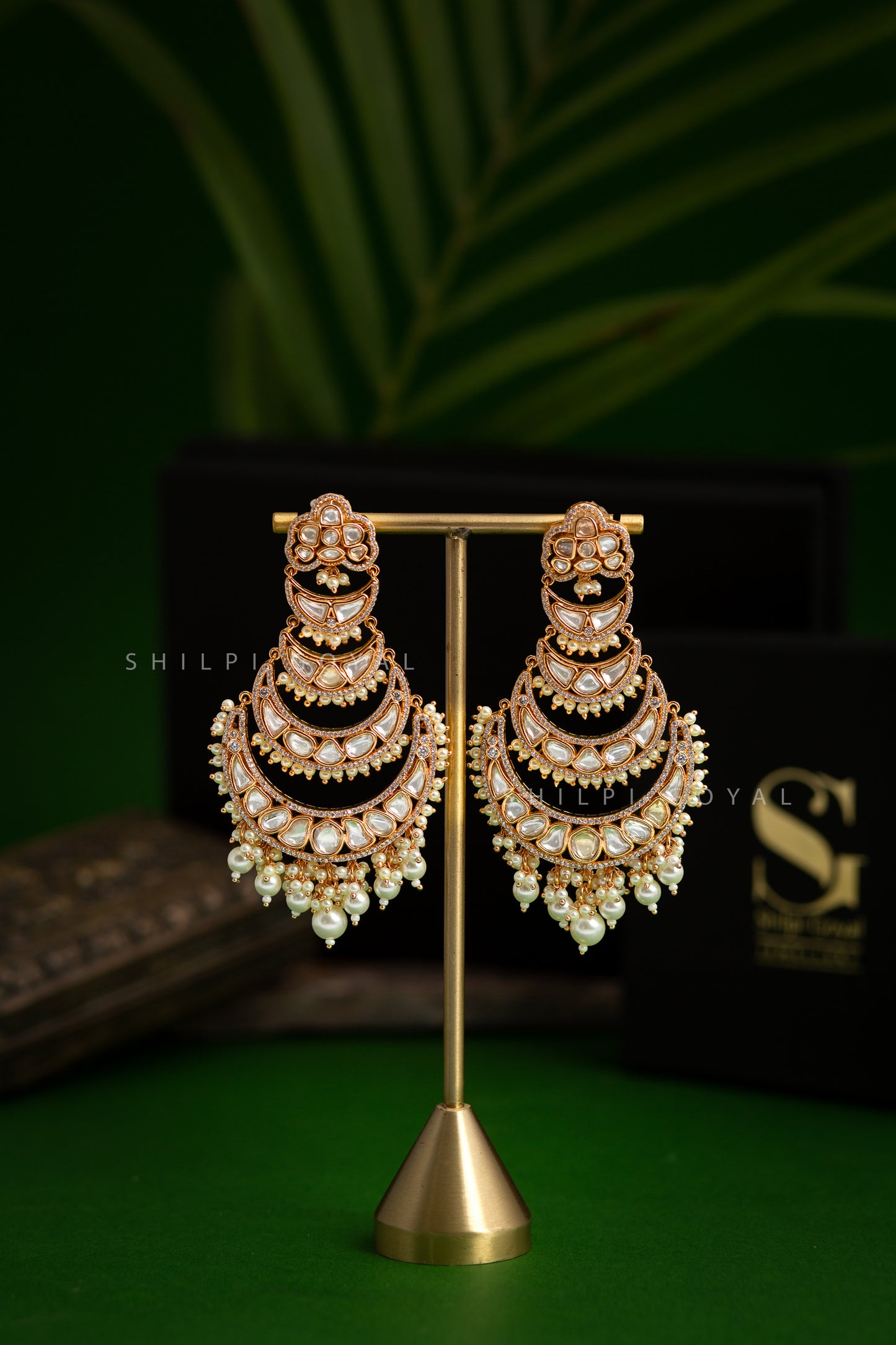 Polki gold dangle earring