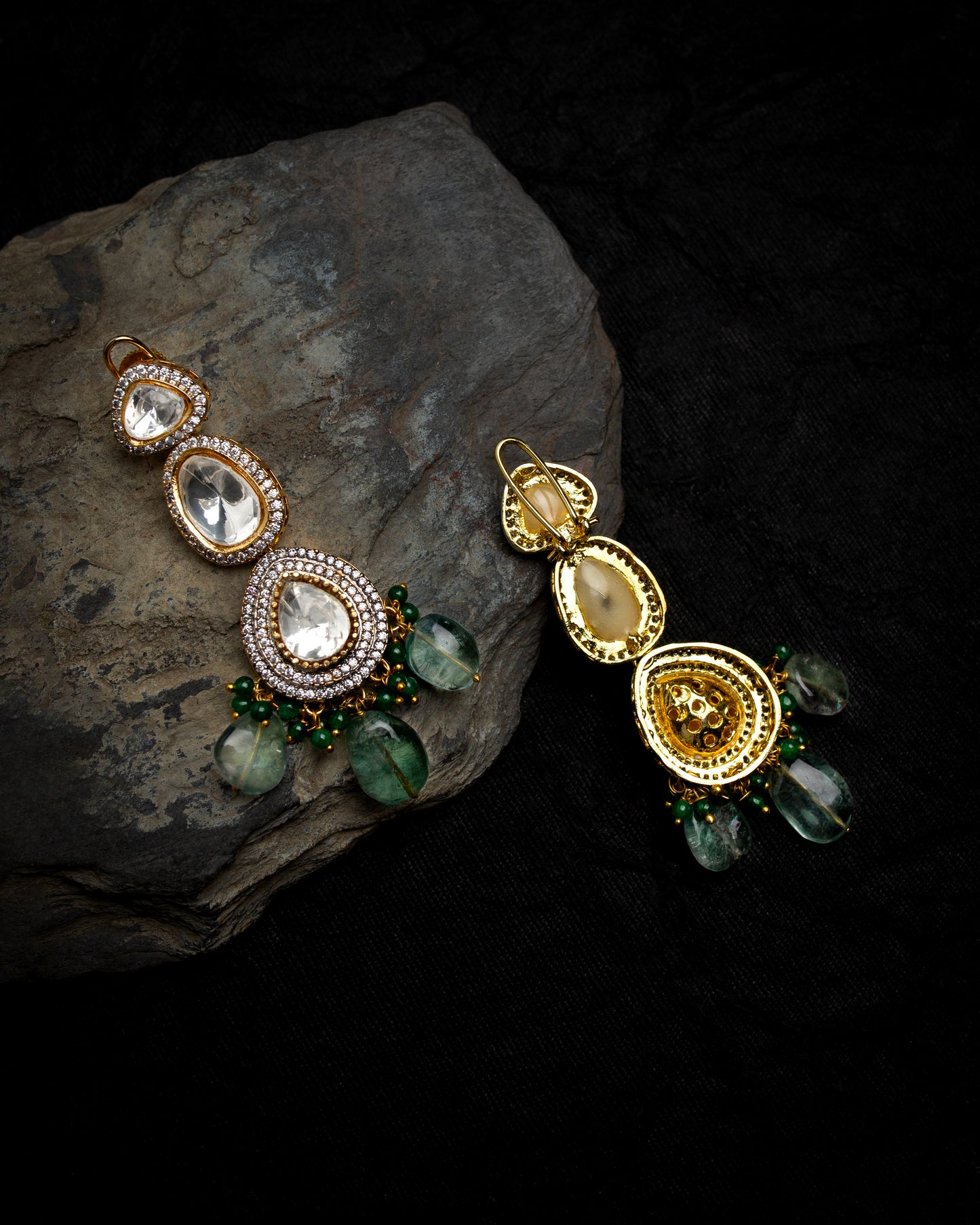 Moissanite polki necklace set.