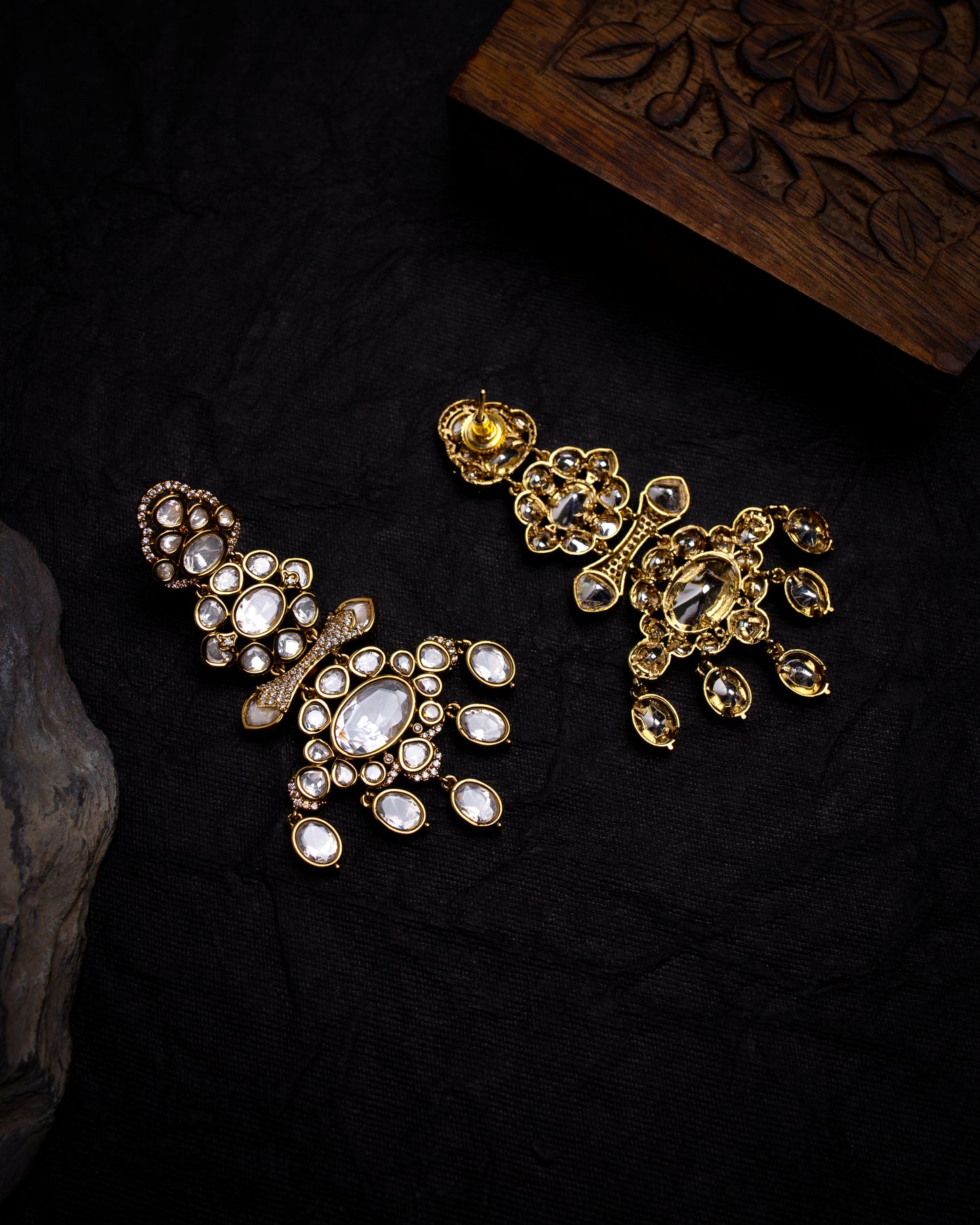 Moissanite polki necklace set