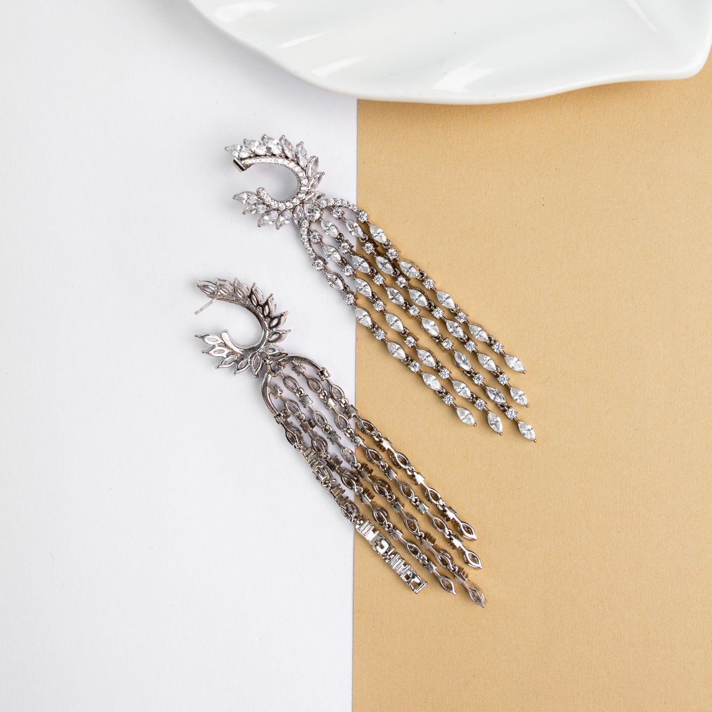 White diamond earring