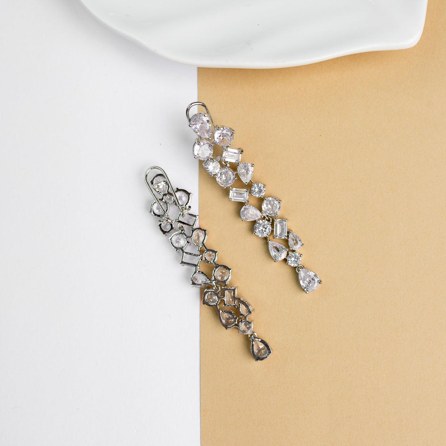 White diamond earring