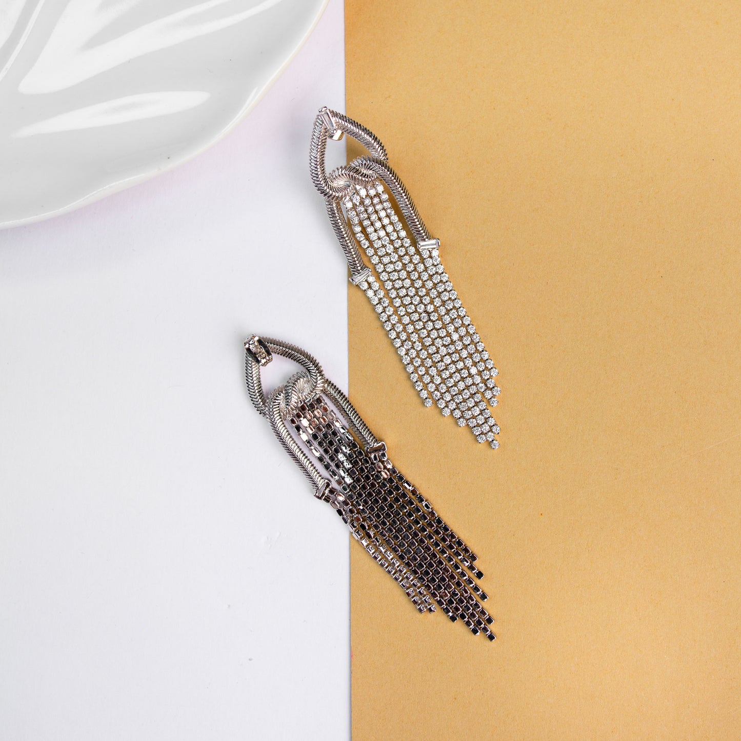 White diamond earring