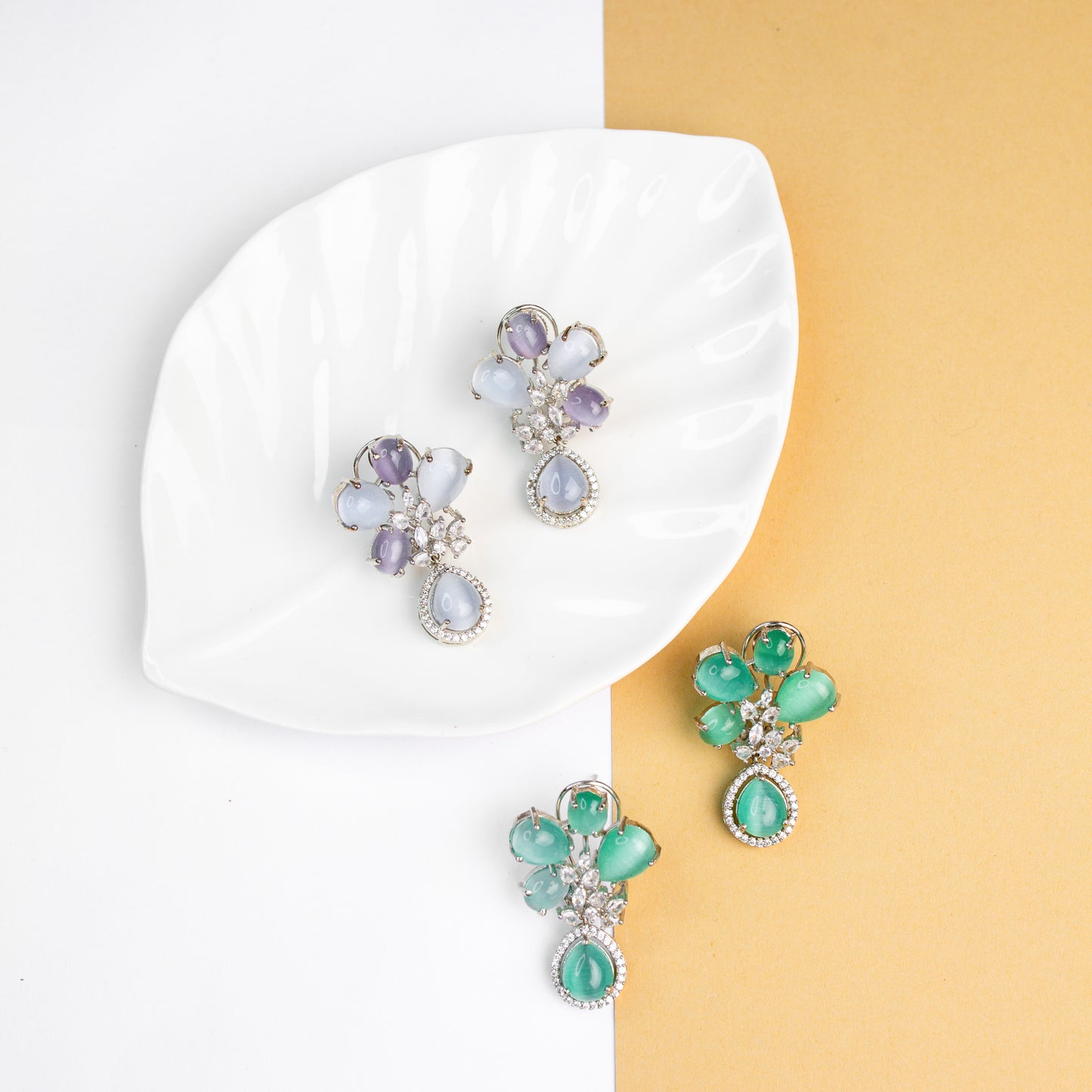Diamond turquoise earring