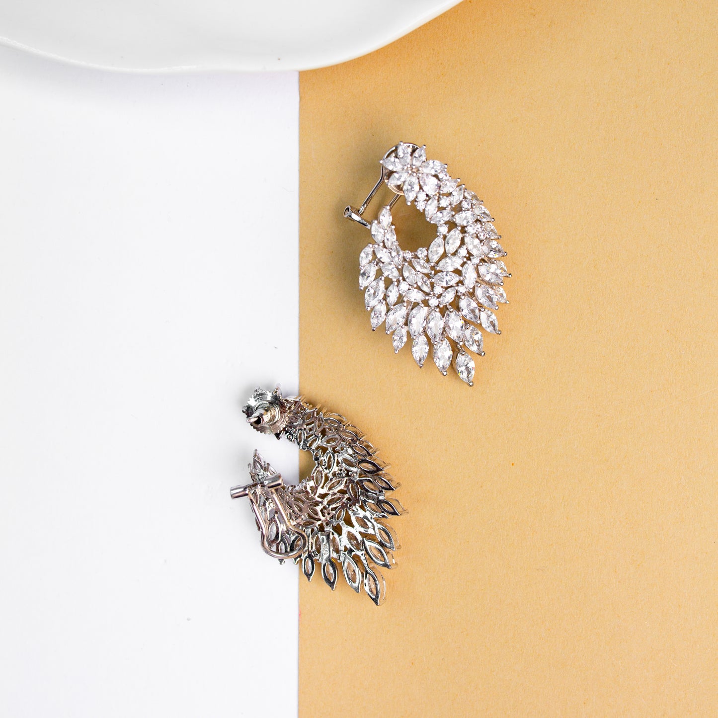 White diamond earring