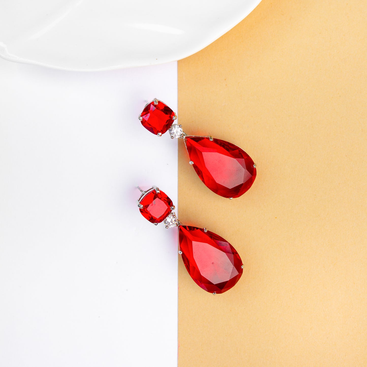 Red Crystal Stone Earring