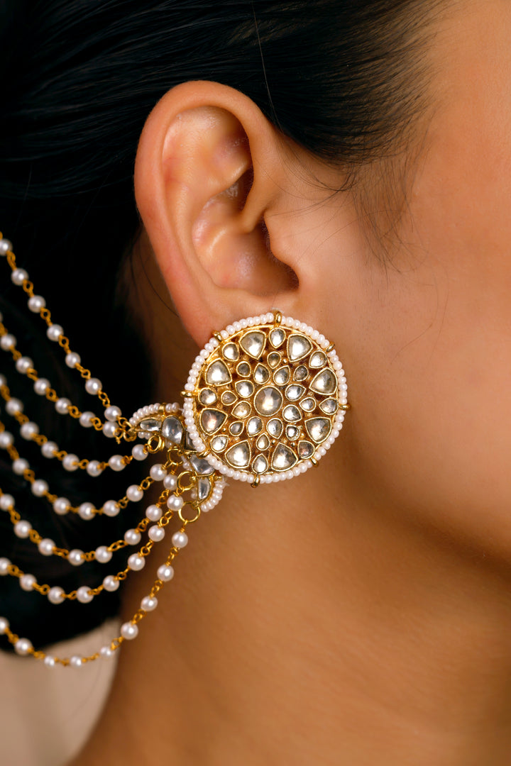 Roqa Sleek Polki Detached Ear Chain