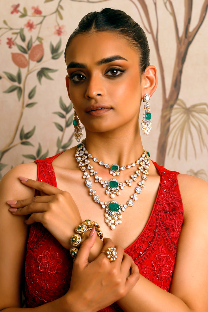 Saiyaara Green Polki Necklace