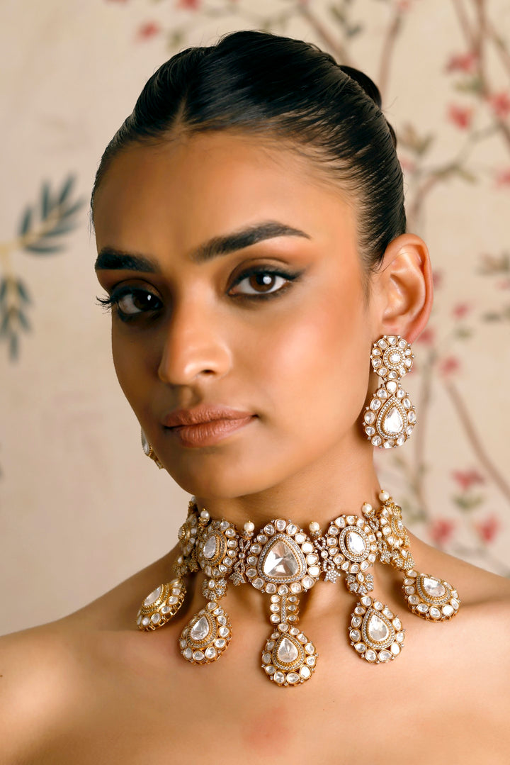 Inara White Polki Choker Set
