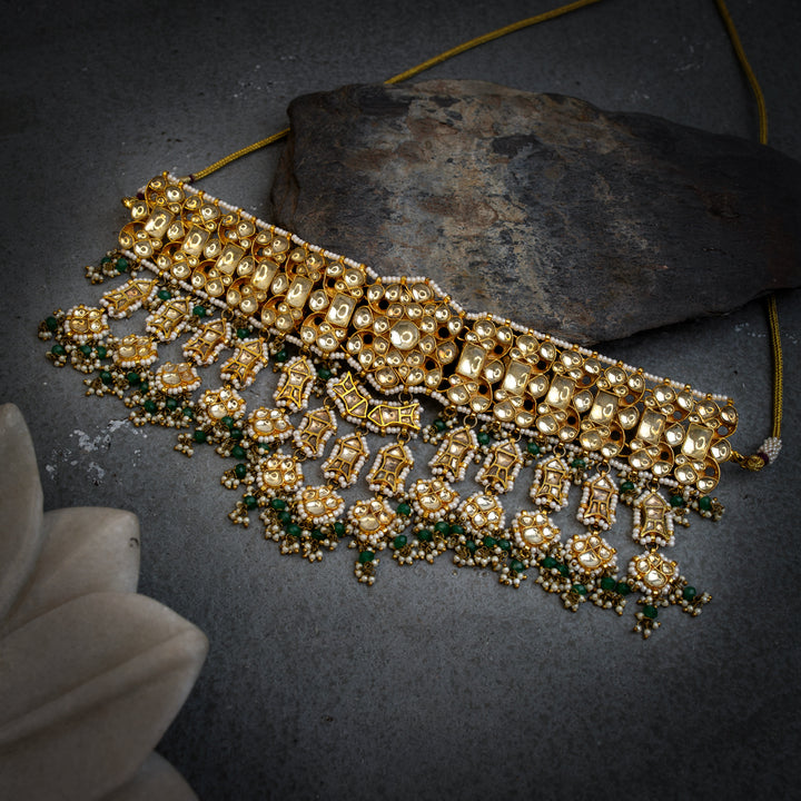 Arshia Nora Green Kundan Necklace