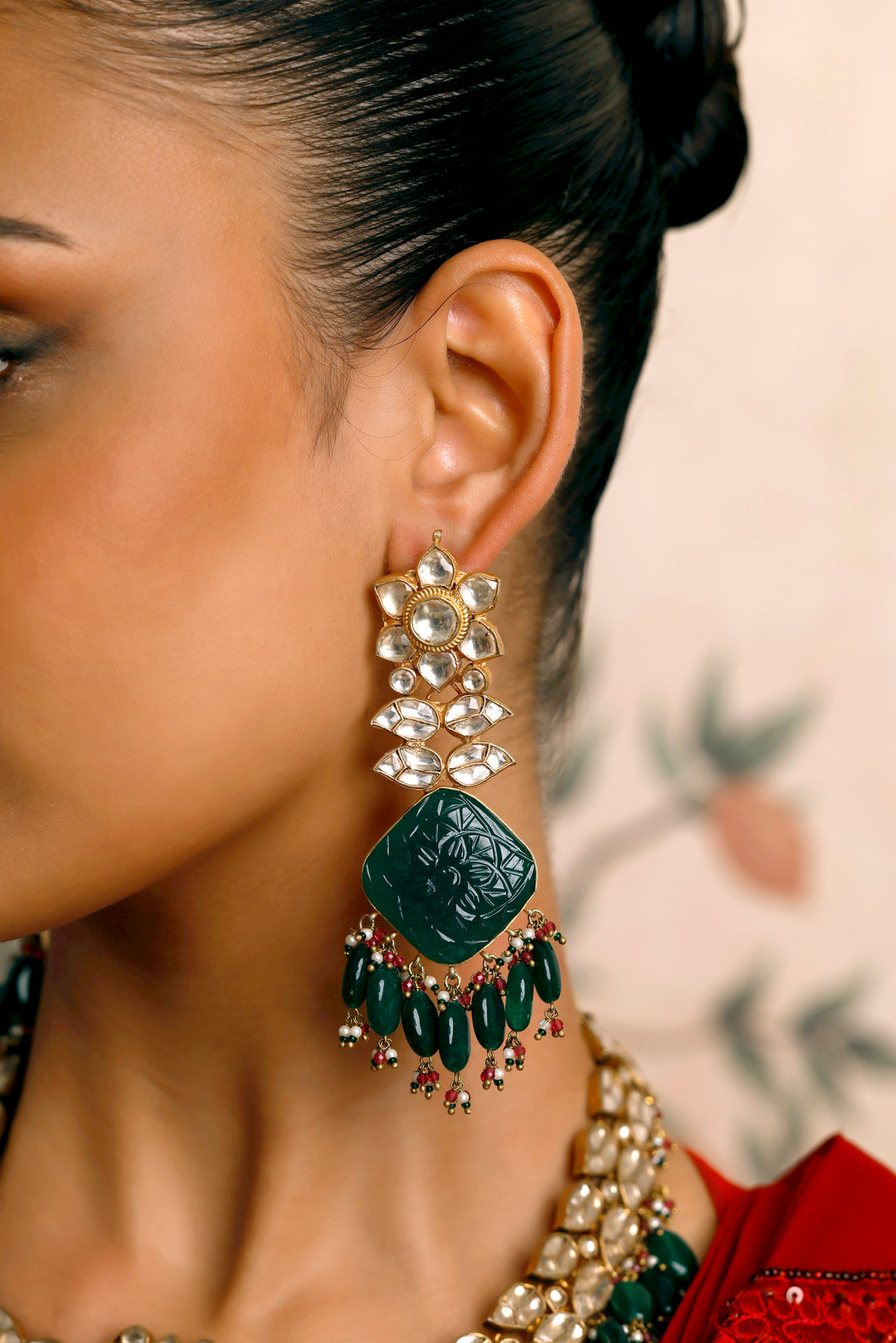 Azus Green Kundan Set