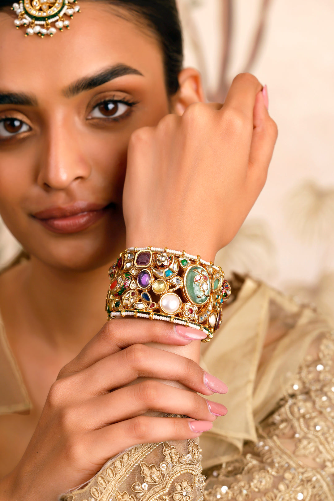 Colorful Kundan Bangle(Single Piece)