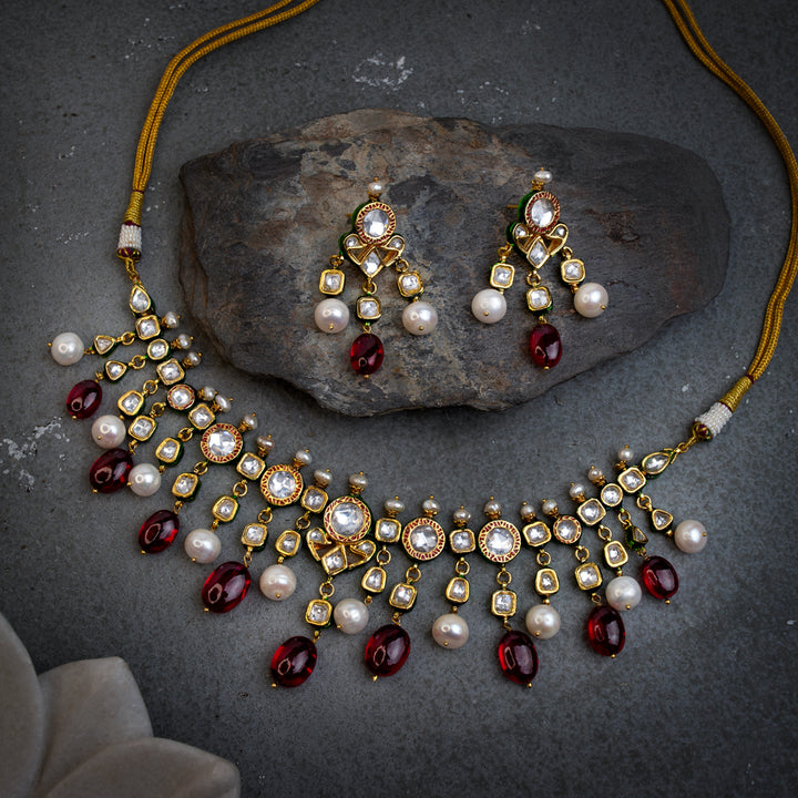 Nora Red Kundan Necklace