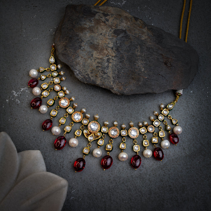 Nora Red Kundan Necklace