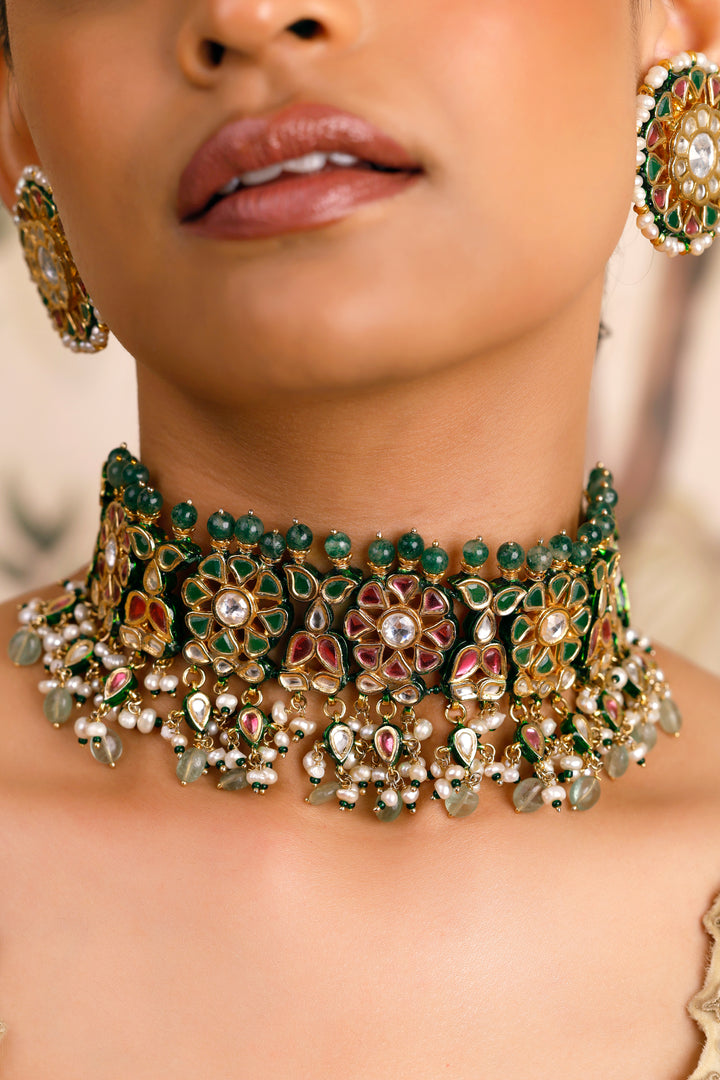 Roqa Jadau kundan Choker