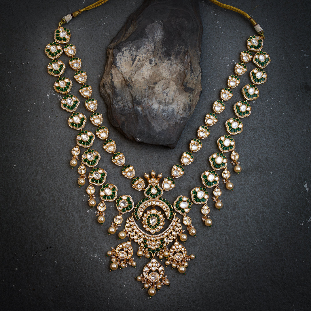 Gulrang Green Mastani Polki Necklace