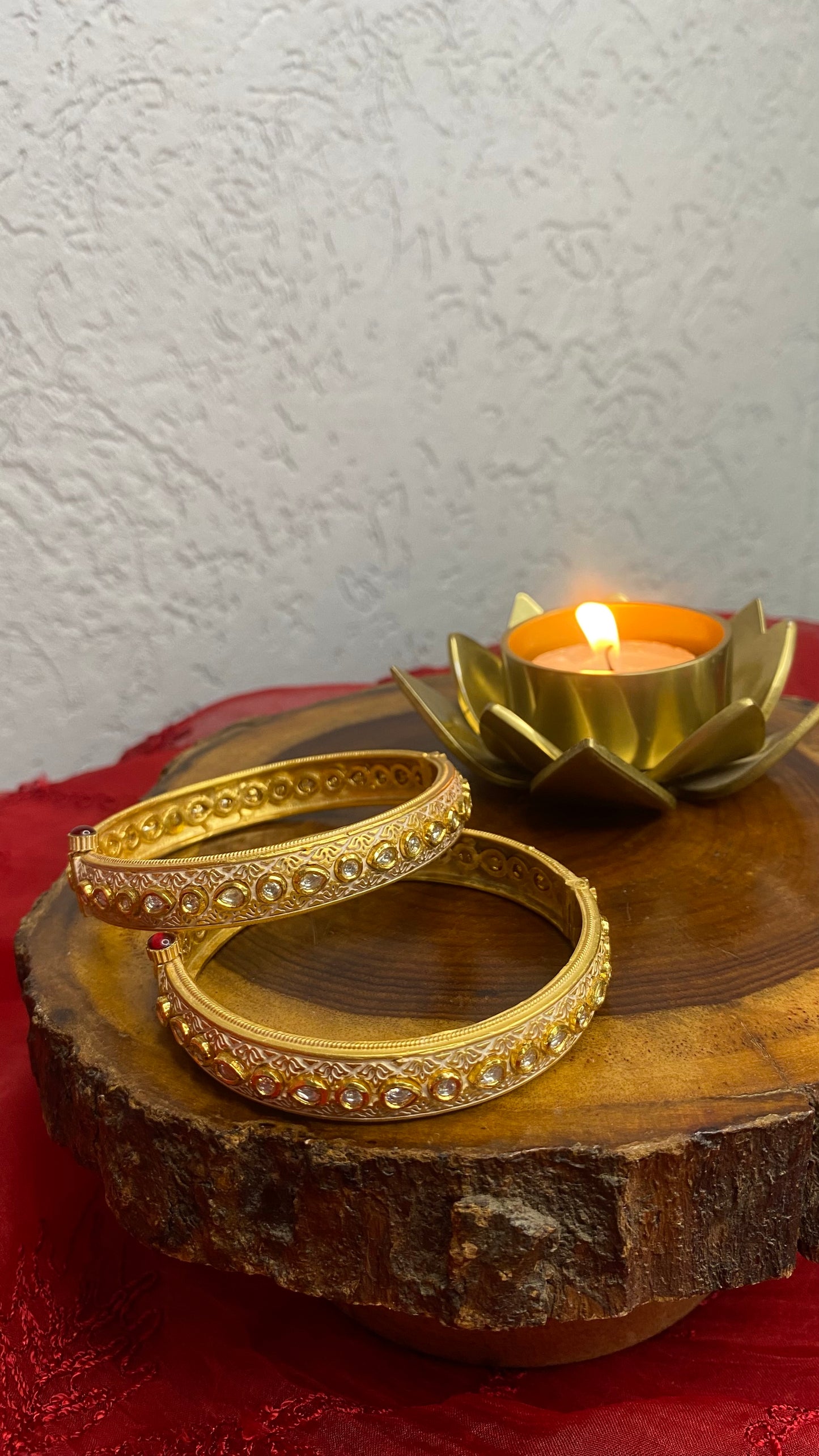 Polki Enamel (Meenakari) Openable Bangle