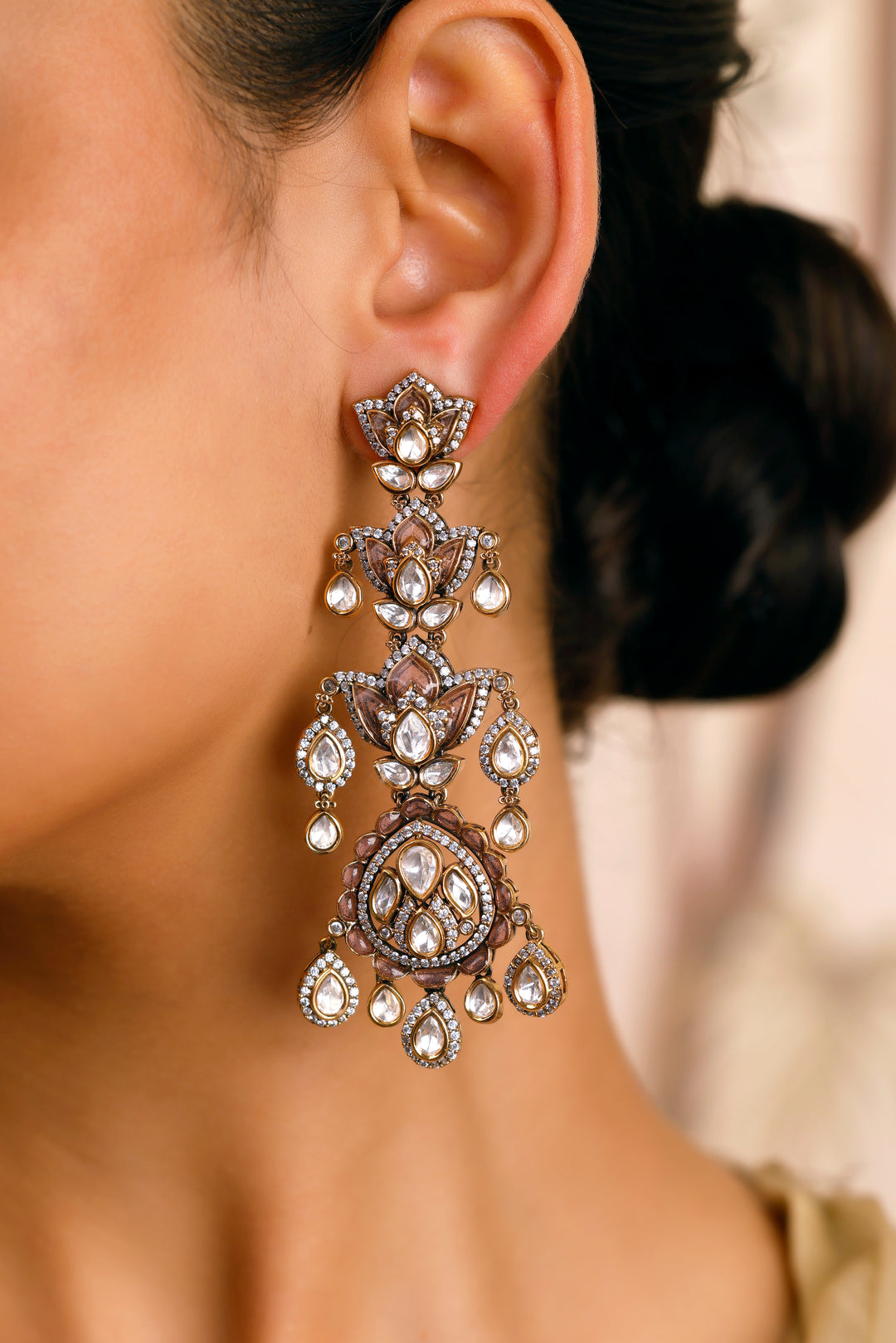 Inara Moissanite Polki Chandbalis
