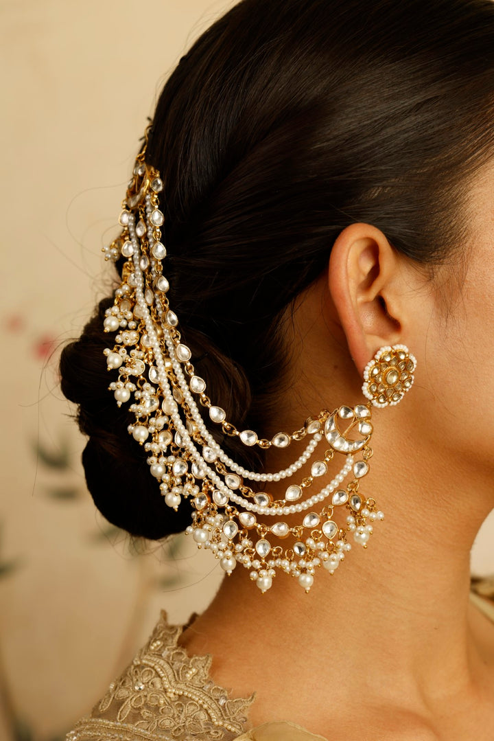 Inara Polki pearl Detached Ear Chain