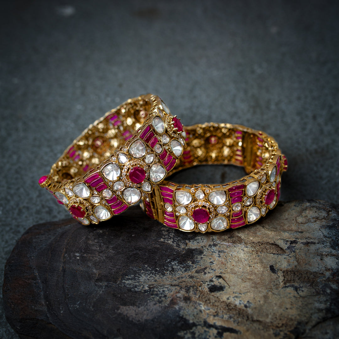 Inara Polki Ruby bangle(Single Piece)