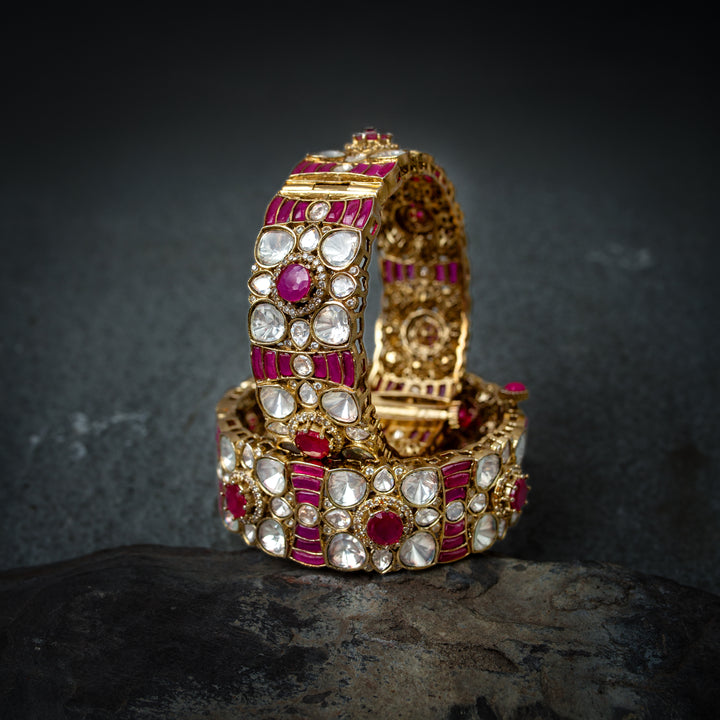 Inara Polki Ruby bangle(Single Piece)