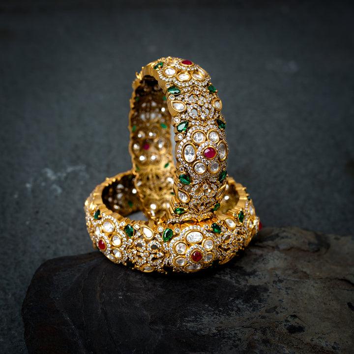 Moissanite Multi Colour polki bangle (Single Piece)