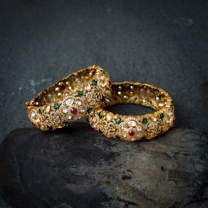 Moissanite Multi Colour polki bangle (Single Piece)