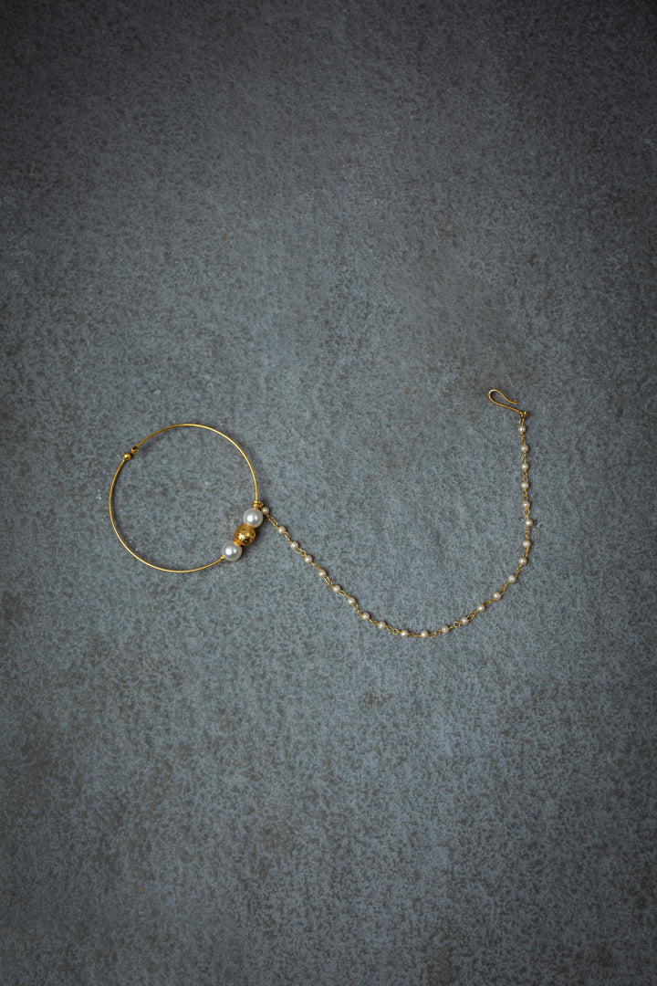 Pearl Gold Nath Ring