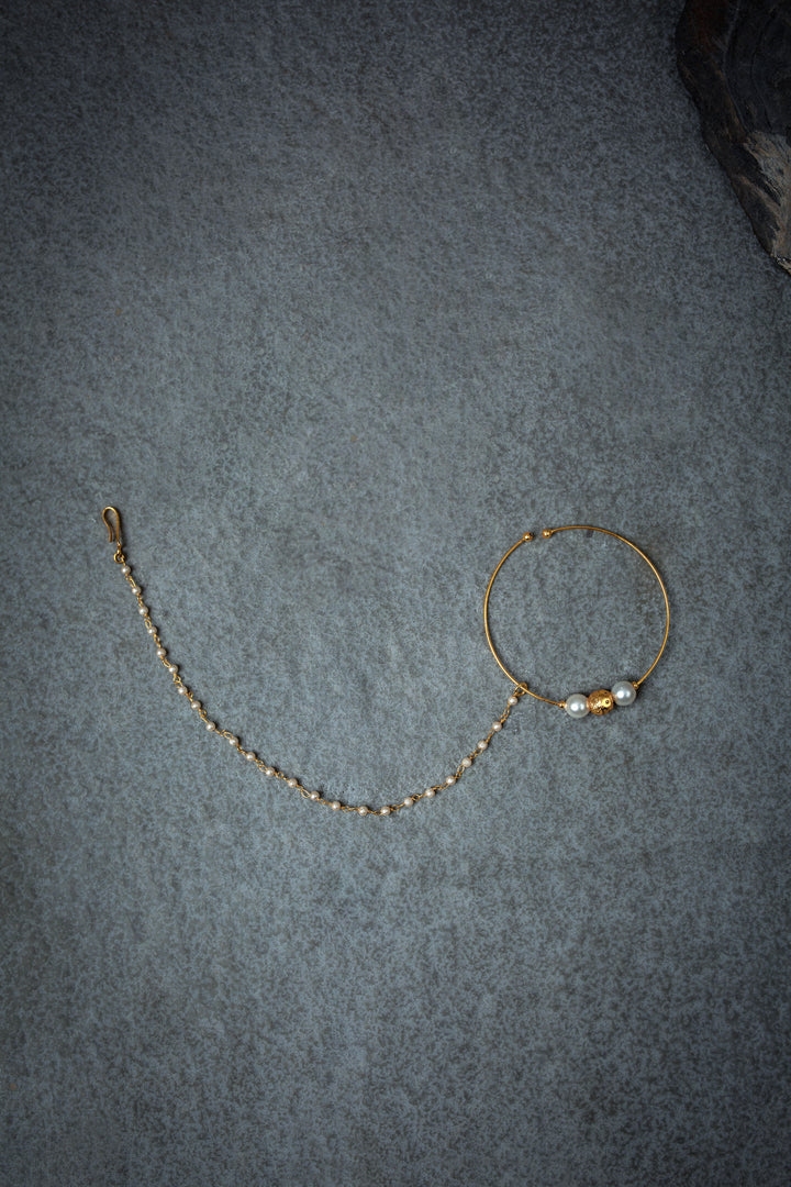 Pearl Gold Nath Ring