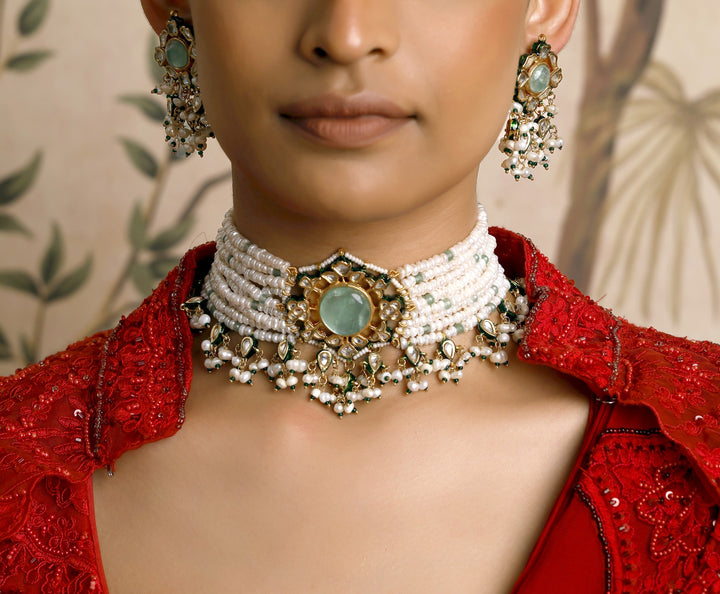Resham Kundan Choker Set