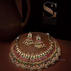 Ruby kundan necklace