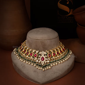 Ruby kundan necklace set