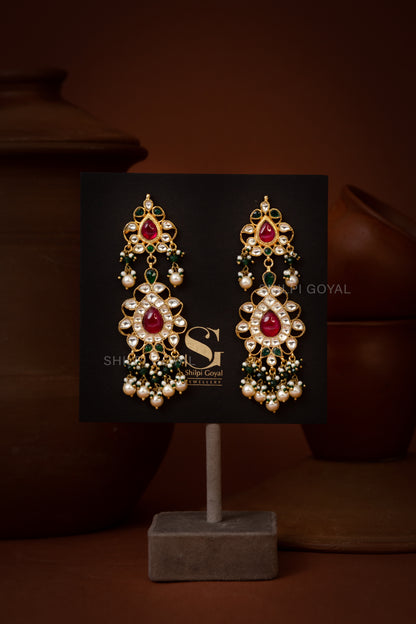 Ruby kundan necklace set