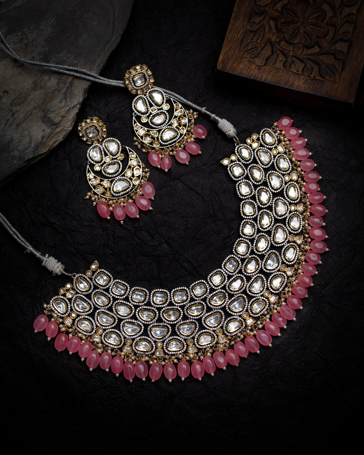 Arshia Pink Polki Necklace