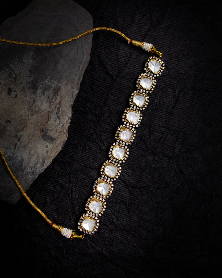 Zoha Moissanite Polki Necklace Set