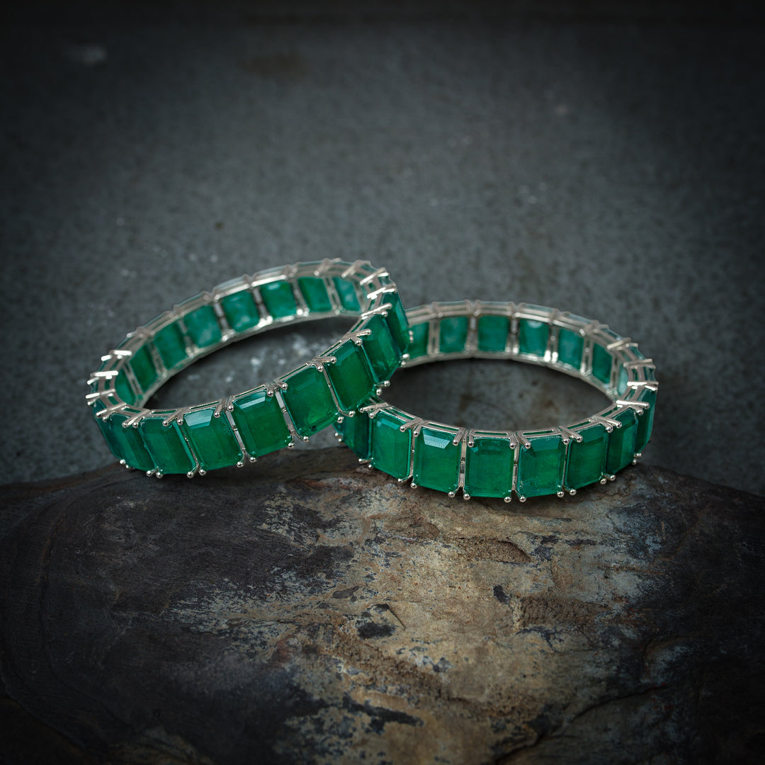 Green Emerald Bangle(Single Piece)