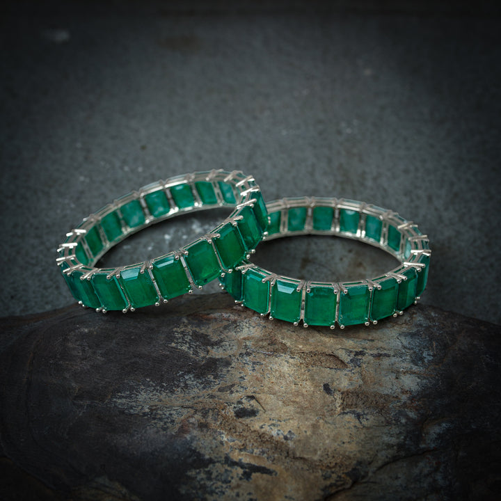 Green Emerald Bangle(Single Piece)