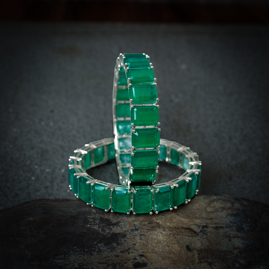 Green Emerald Bangle(Single Piece)
