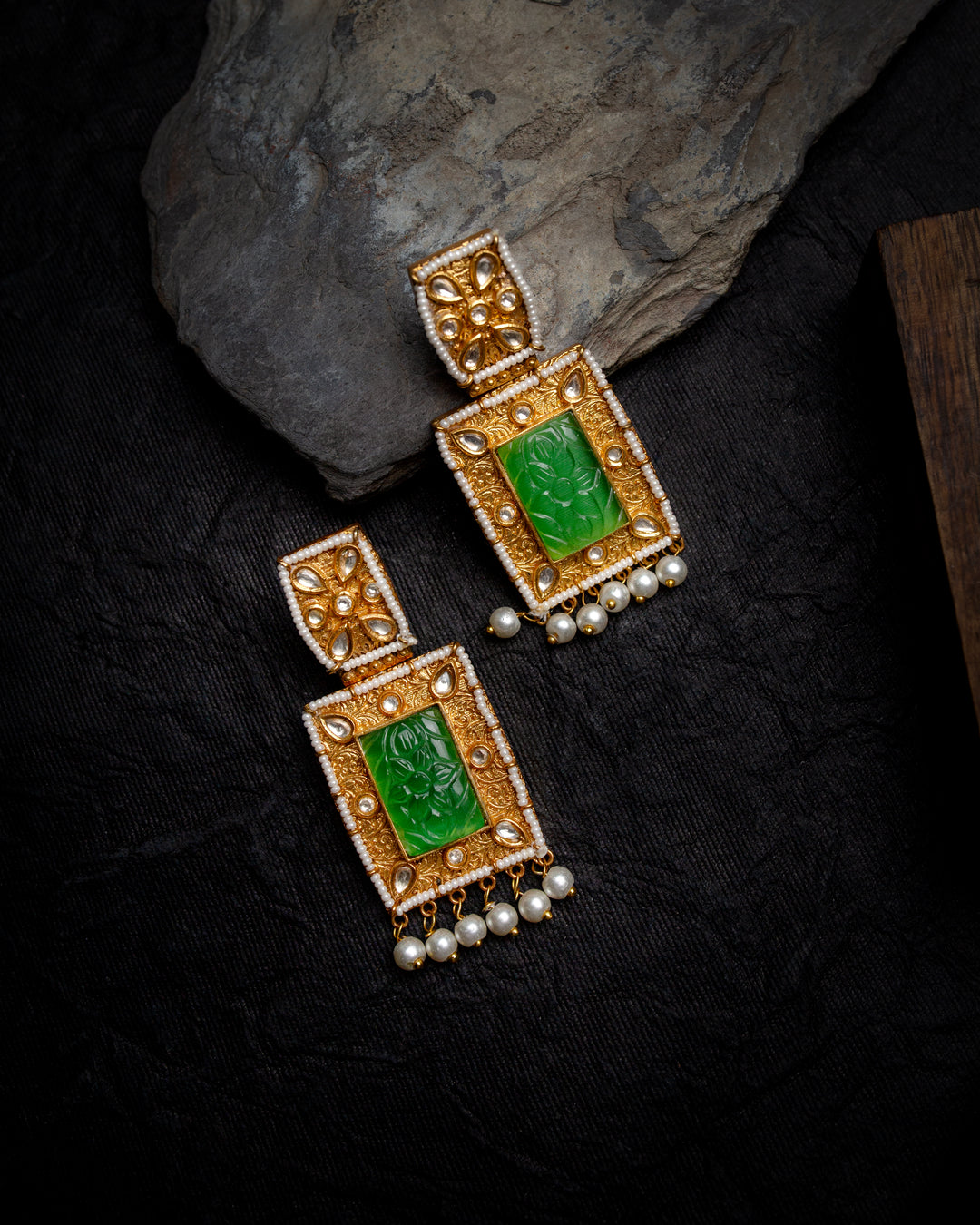 Aafreen Green Polki Necklace Set
