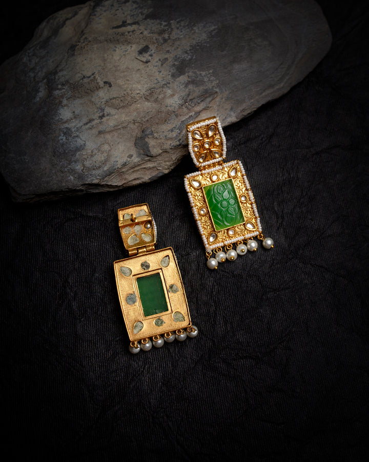 Aafreen Green Polki Necklace Set