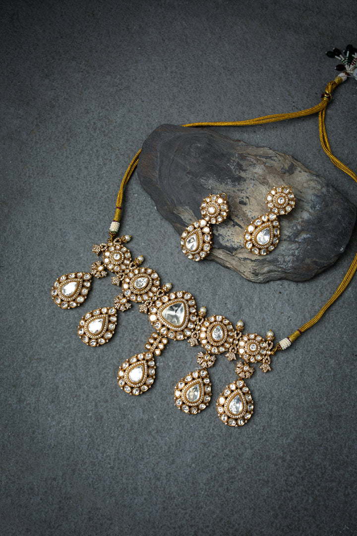Inara White Polki Choker Set