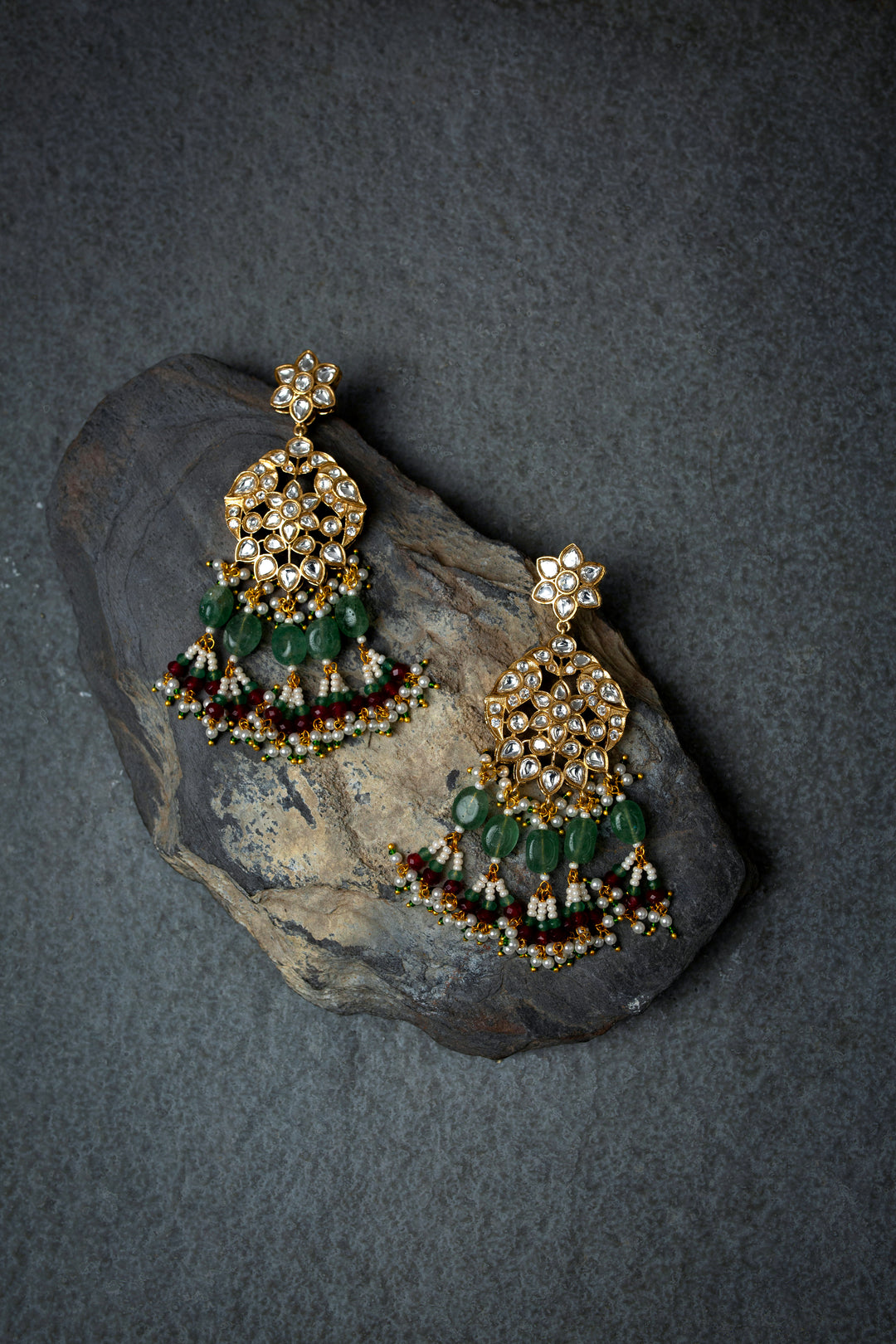 Zoha Polki Green Necklaces