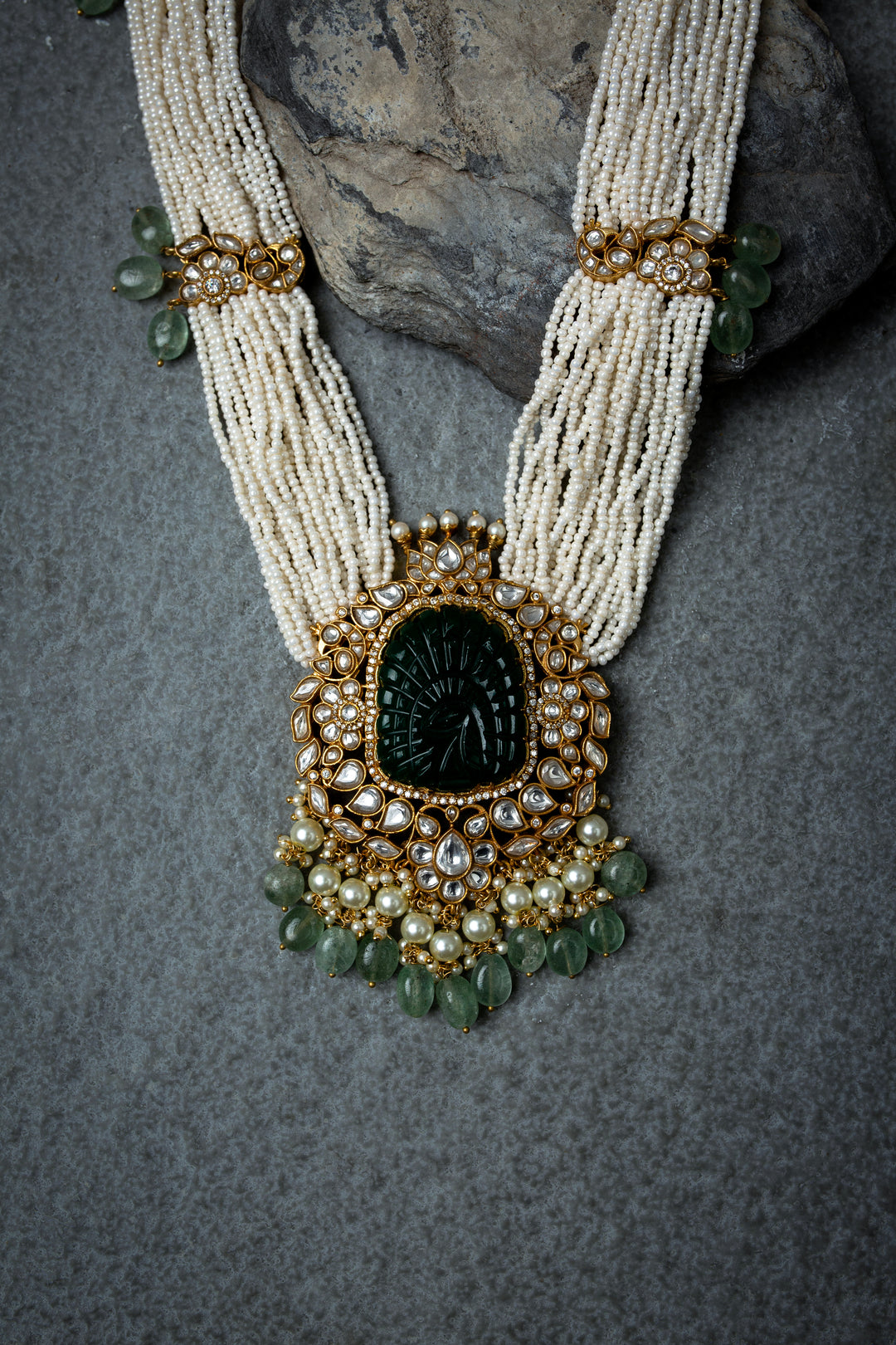 Verdant Moissanite polki green pendant