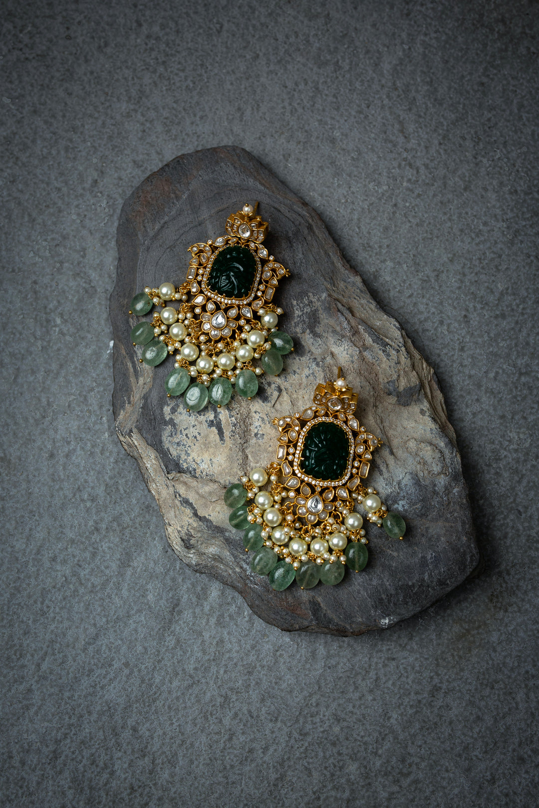 Verdant Moissanite polki green pendant