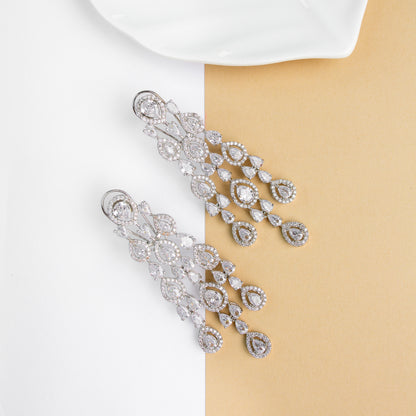 Diamond cubic zirconia earring