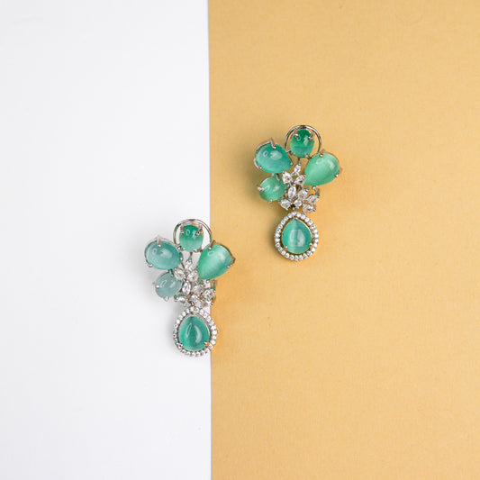 Diamond turquoise earring