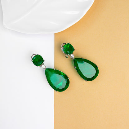 emerald doublet stone earring