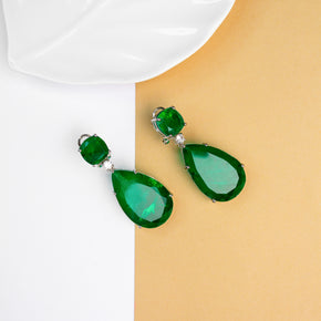 emerald doublet stone earring