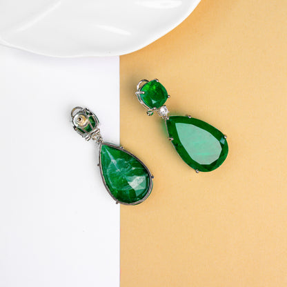 emerald doublet stone earring