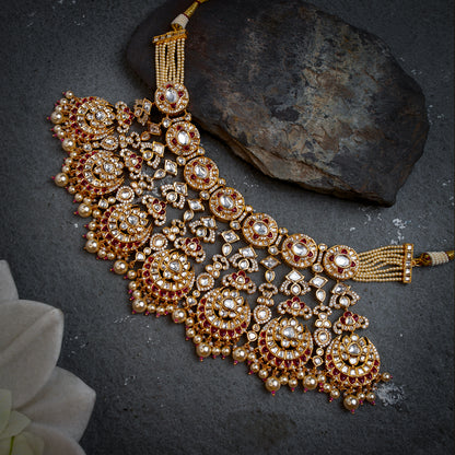 Kundan Ruby Diamond Set